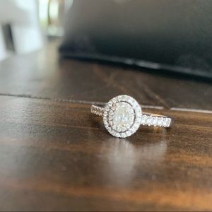 14k white gold engagement ring.
